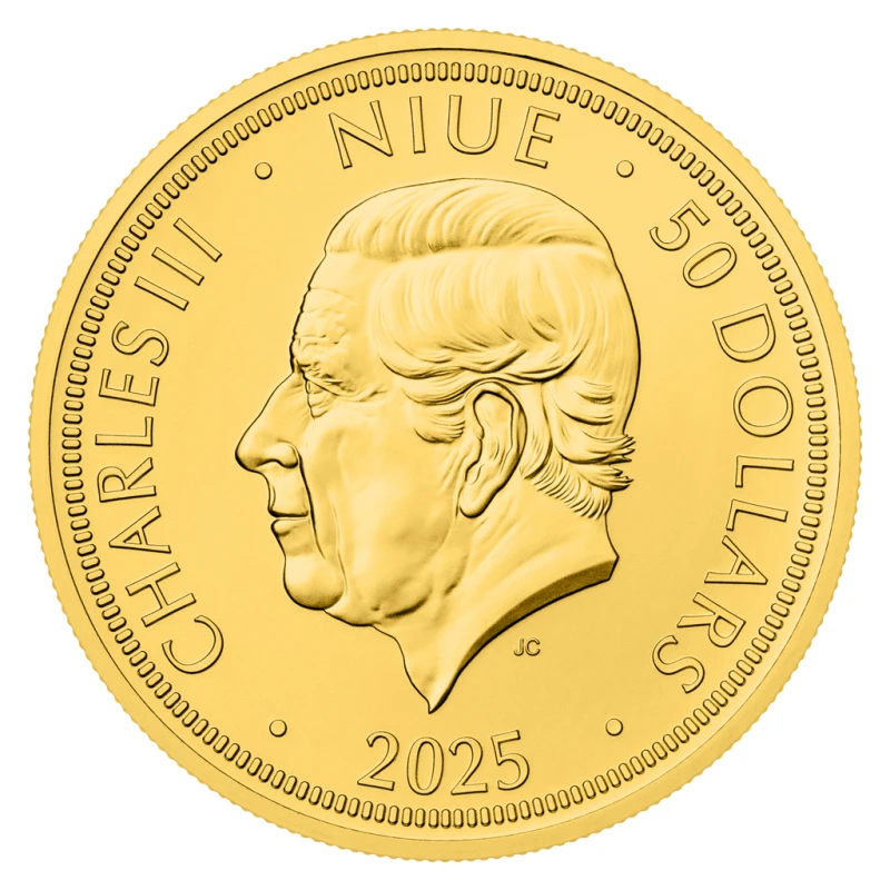 Золотая монета Ниуэ Чешский лев 2025 1 oz Collectible coins