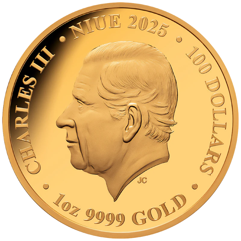 Золотая монета Ниуэ Лев 2025 Proof цвет 1 oz Collectible coins