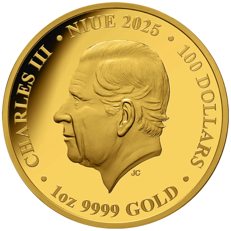 Золотая монета Ниуэ Титаник 2025 Proof цвет 1 oz Collectible coins
