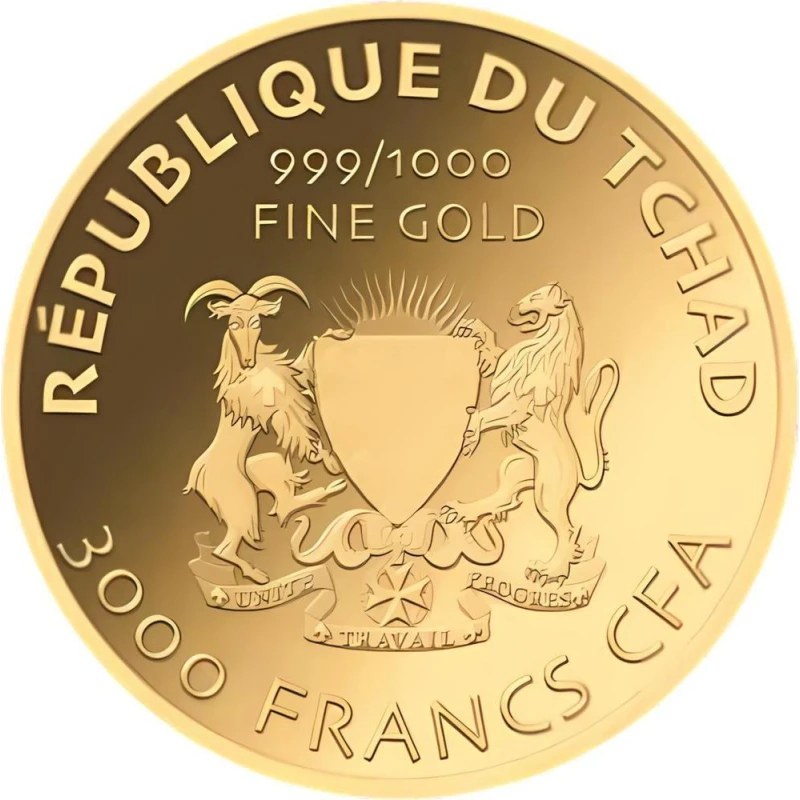 Tsjaad: gouden munt Guardian Angel II 1/1000 oz Verzamelmunten