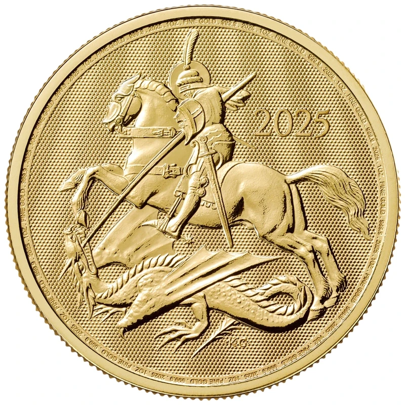 UK: gouden munt St. George en de Draak 2025 1 oz Beleggingsmunten