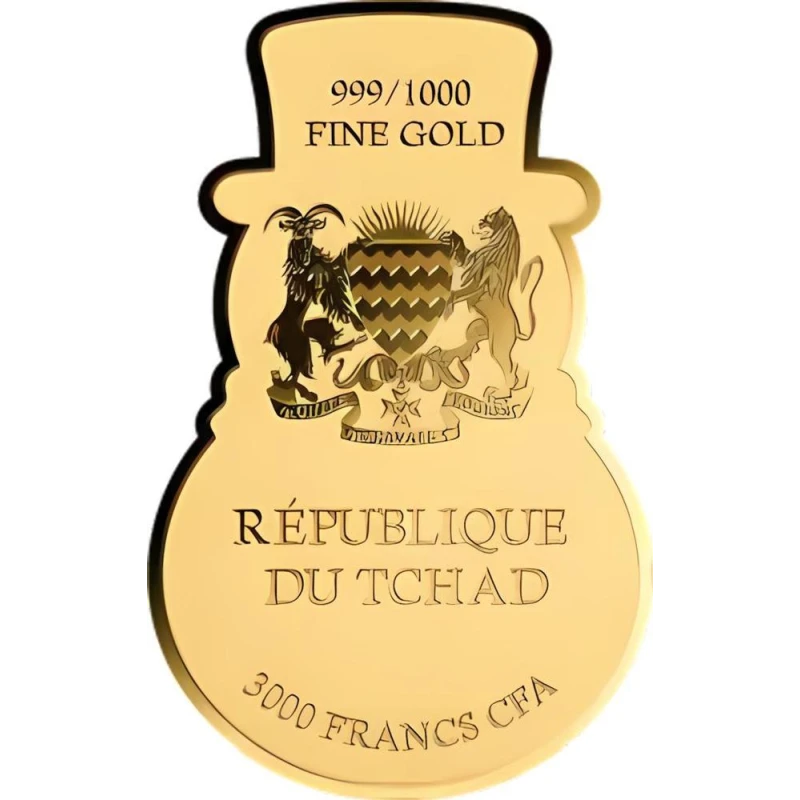 Tsjaad: gouden munt Sneeuwpop 1/1000 oz Verzamelmunten