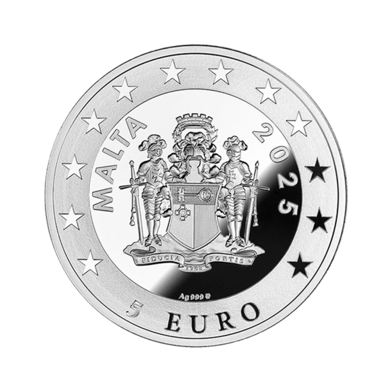 Malta: zilveren munt Praag Astronomische Klok 2025 Gepolijste plaat 1 ounce Verzamelmunten