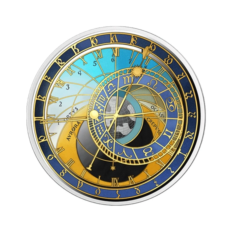 Malta: zilveren munt Praag Astronomische Klok 2025 Gepolijste plaat 1 ounce Verzamelmunten