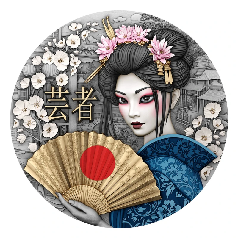 Niue: zilveren munt Geisha 2025 2 ounce Verzamelmunten