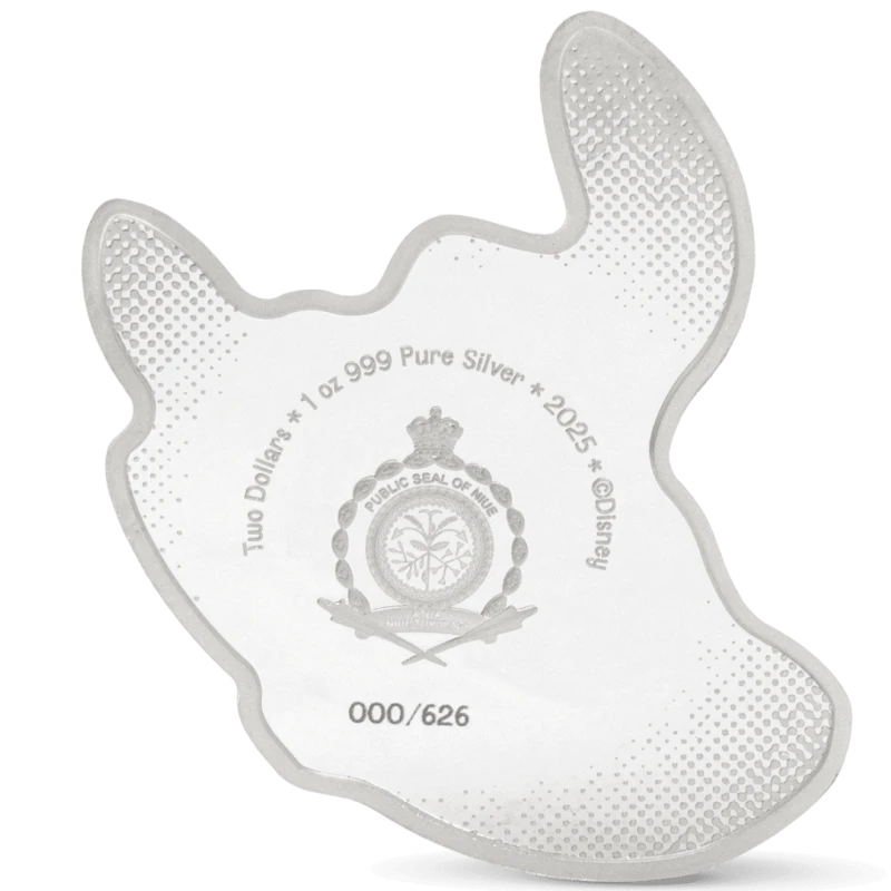 Niue: zilveren munt Stitch Surf's Up 2025 Gepolijste plaat ingekleurd 1 ounce Verzamelmunten