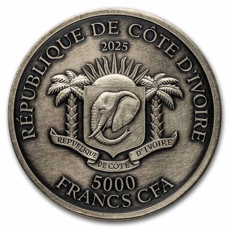 Côte d'Ivoire (Ivory Coast): silver coin Panda 2025 5 oz Collectible coins