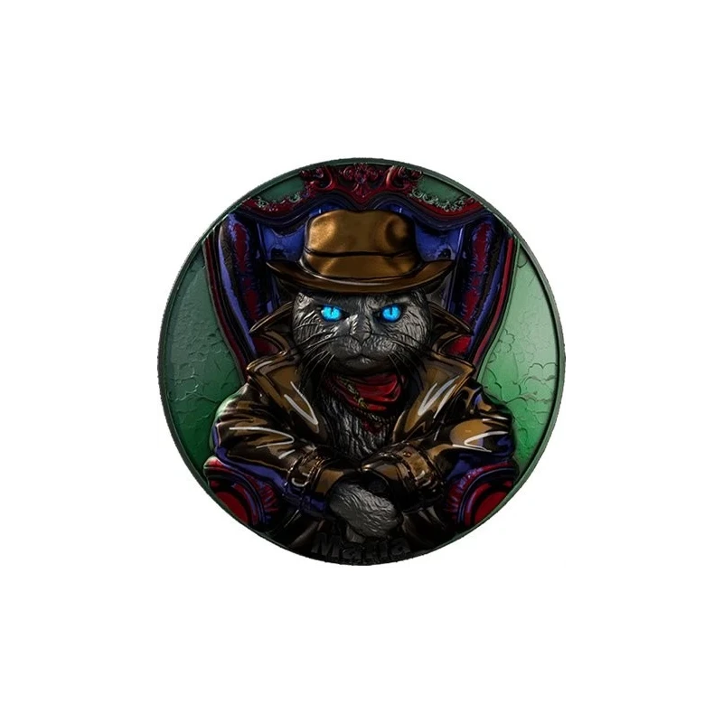 Kameroen: zilveren munt Meow Maffia 2025 2 ounce Verzamelmunten