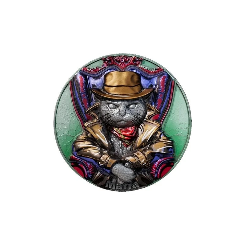 Kameroen: zilveren munt Meow Maffia 2025 2 ounce Verzamelmunten