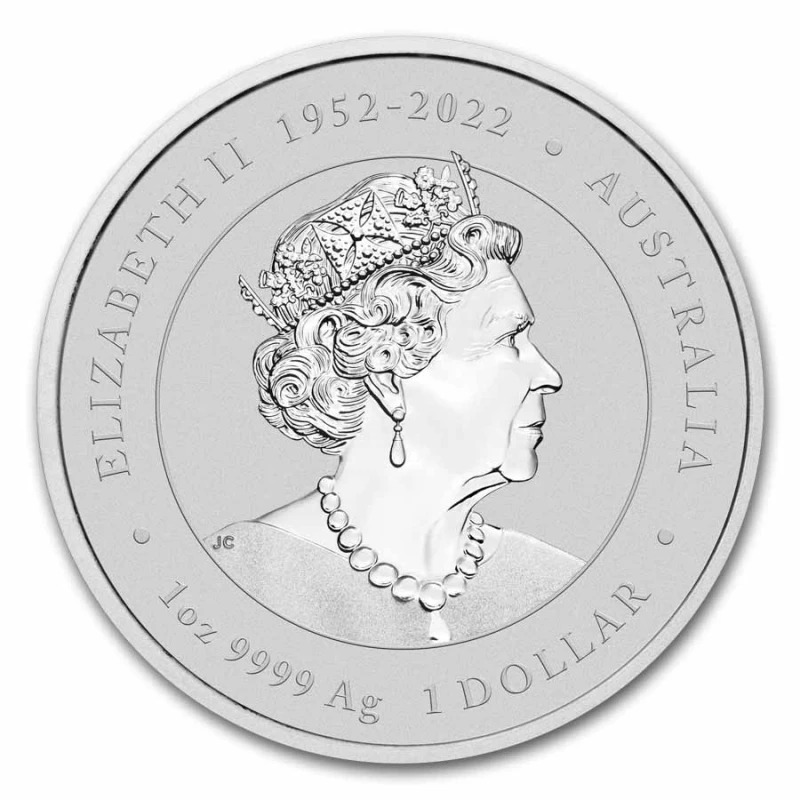 Australië: zilveren munt Jaar van de Draak 2024 geel 1 oz Beleggingsmunten
