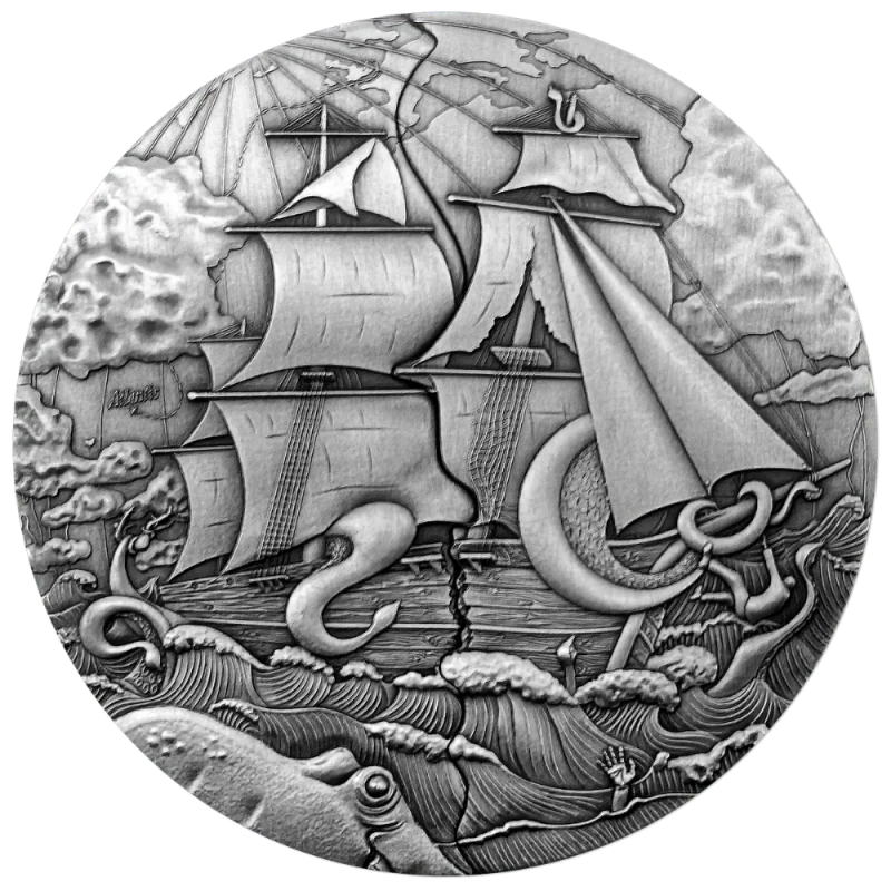 Samoa: zilveren munt Atlantis 2025 verguld 5 ounce Verzamelmunten