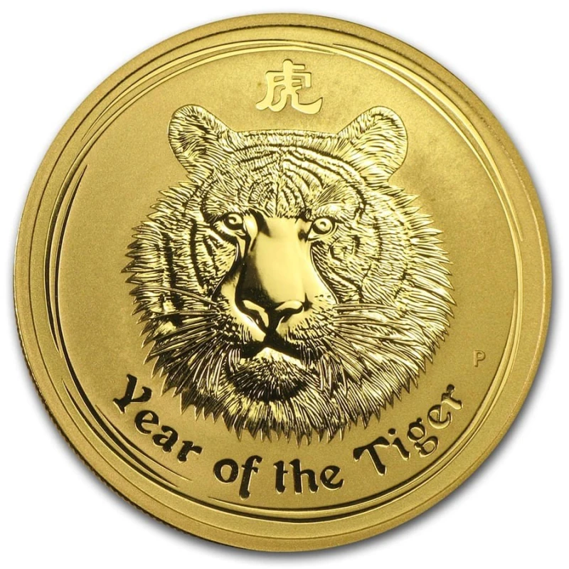 Australia Gold Coin Year of the Tiger 2010 1 oz Collectible coins