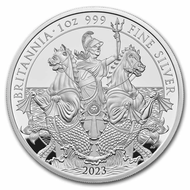 Verenigd Koninkrijk zilveren munt Britannia 2023 gepolijste plaat 1 ounce Verzamelmunten