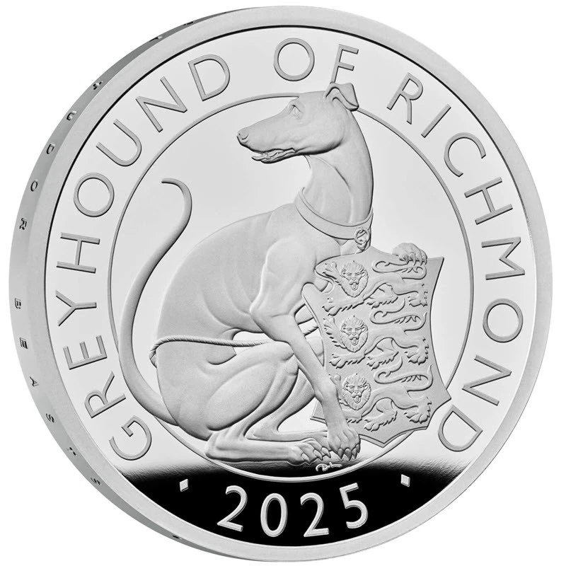 United Kingdom Silver Coin The Tudor Beasts White Greyhound of Richmond 2025 Proof 1 oz Collectible coins