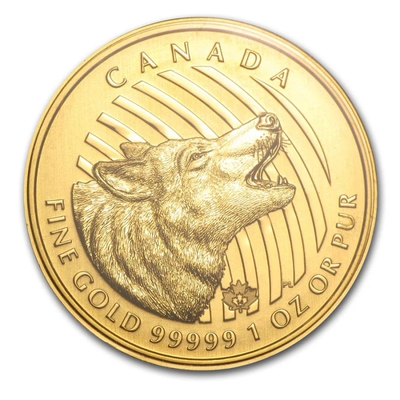 Золотая монета Канады Воющий волк 2014 1 oz Investment coins