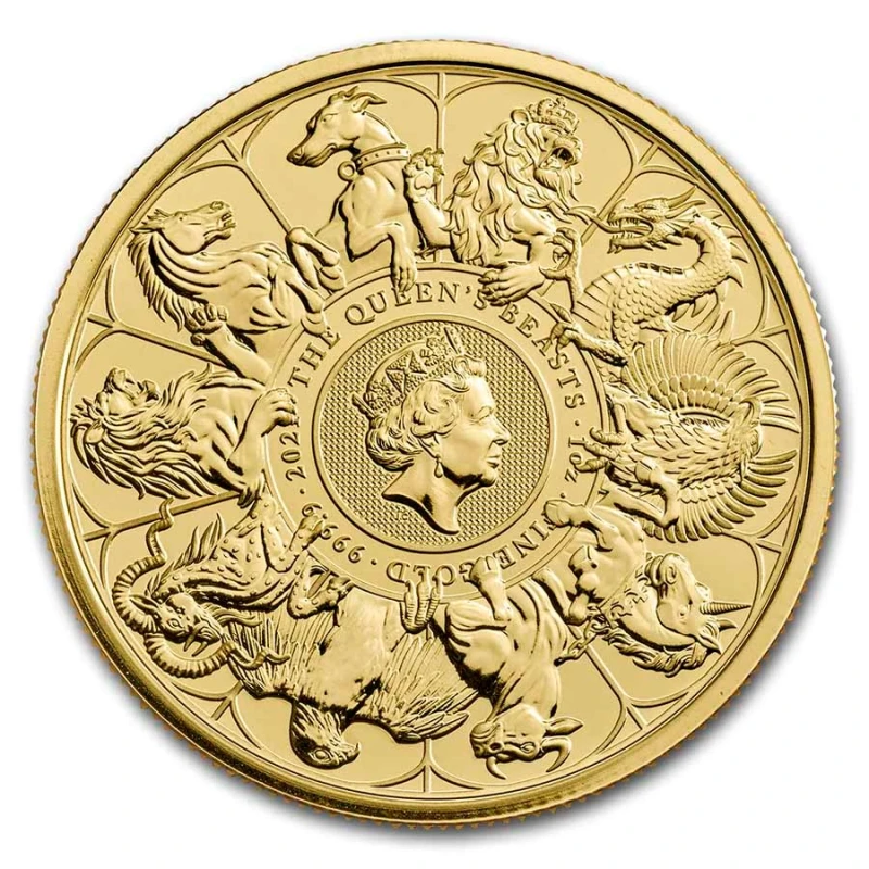 UK: gouden munt Queen's Beasts Completer 2021 1 ounce  Beleggingsmunten