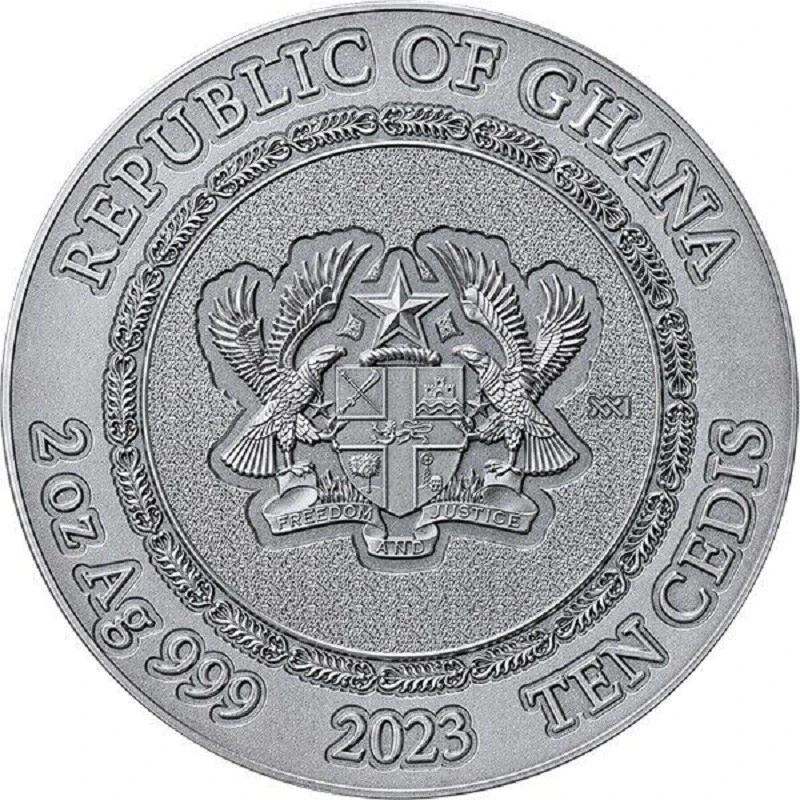 Ghana: zilveren munt Eagle en Raven 2023 2 ounce Verzamelmunten