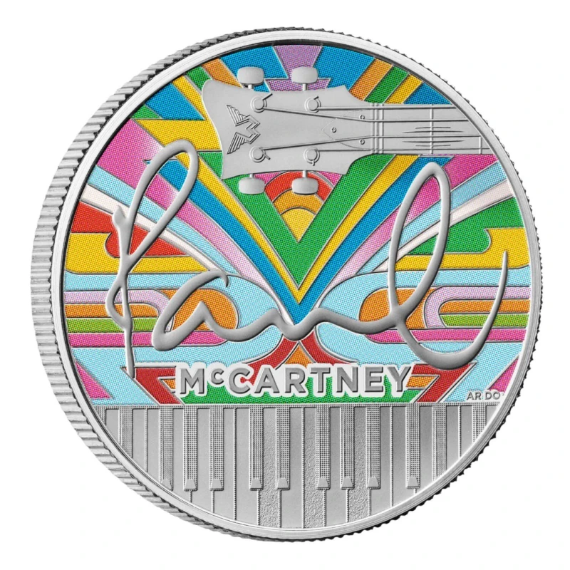 United Kingdom Silver Coin Paul McCartney 2024 Proof Colored 1 oz Collectible coins