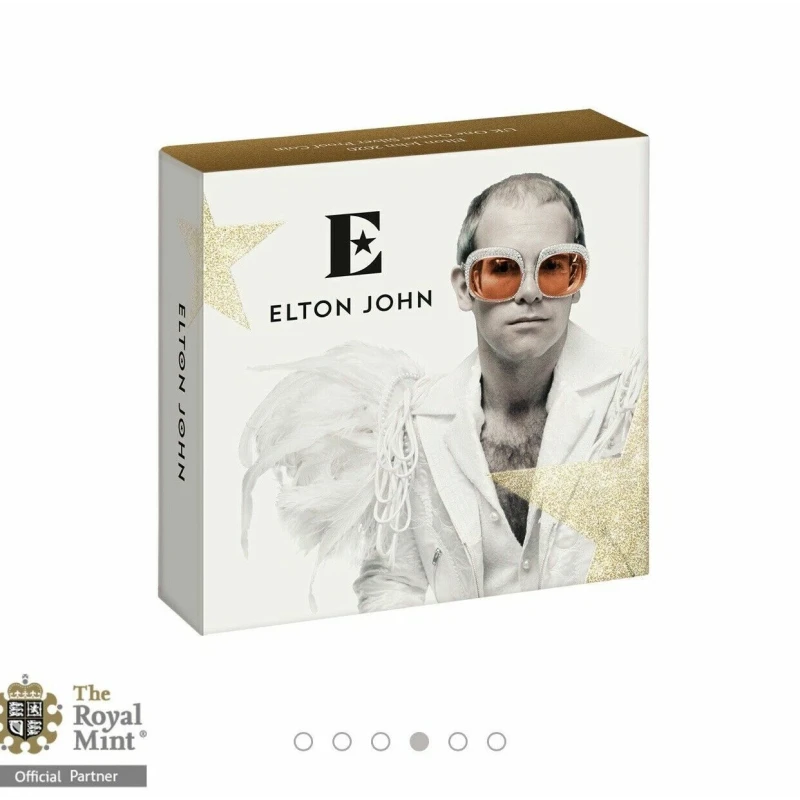 UK: zilveren munt Elton John 2020 Gepolijste plaat gekleurd 1 ounce Verzamelmunten