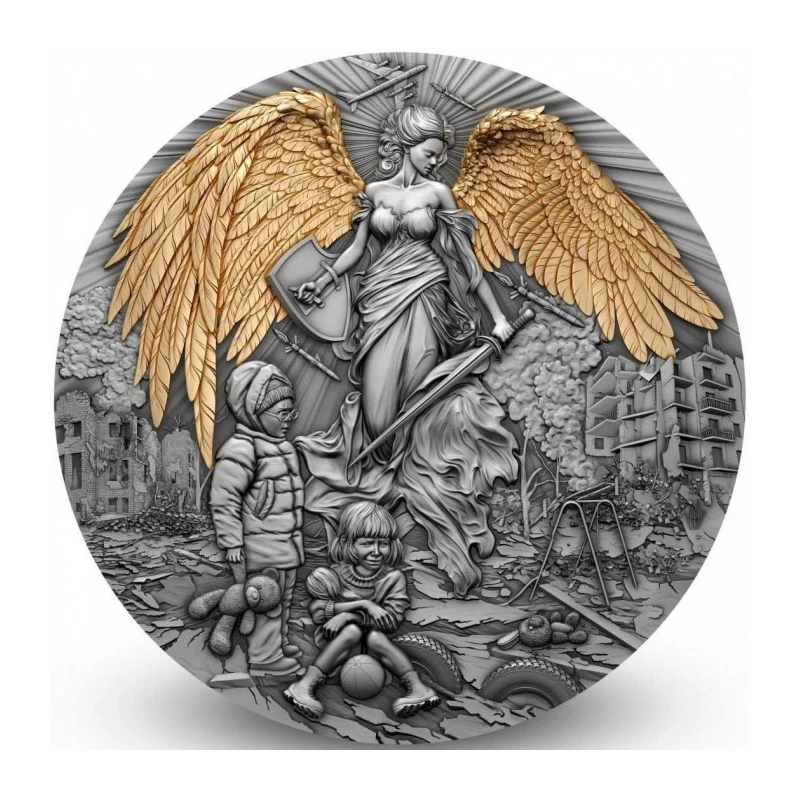 Kameroen: zilveren munt Guardian Angel 2023 2 ounce Verzamelmunten