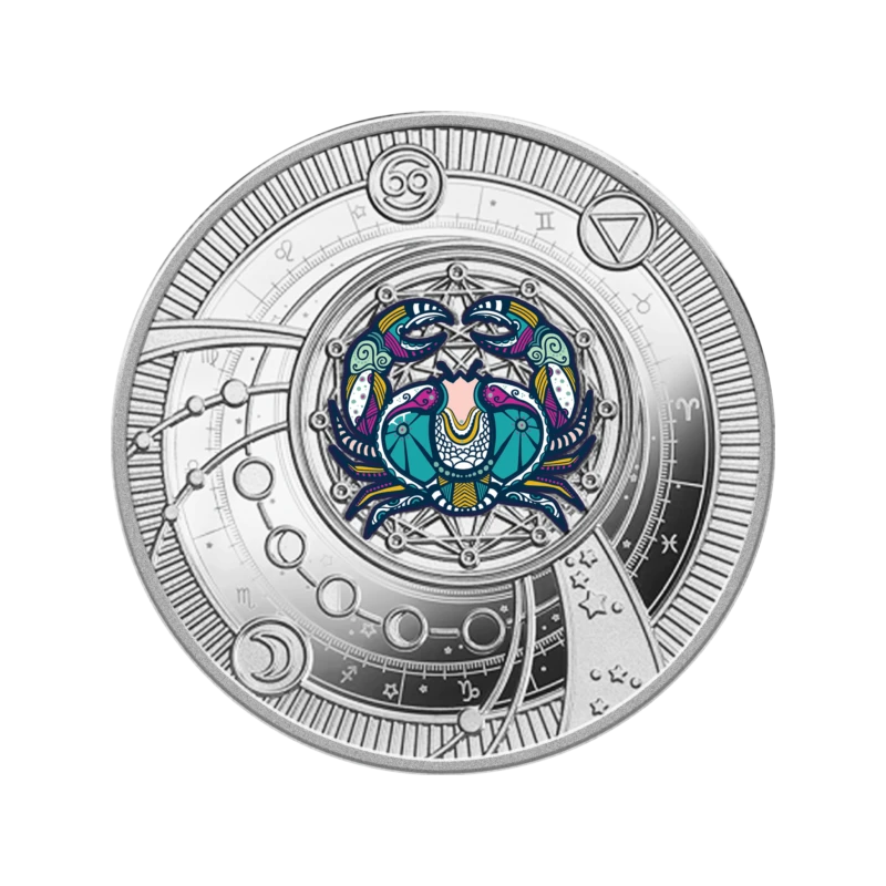 Kameroen: zilveren munt Kreeft 2025 Gepolijste plaat gekleurd 10 g Verzamelmunten