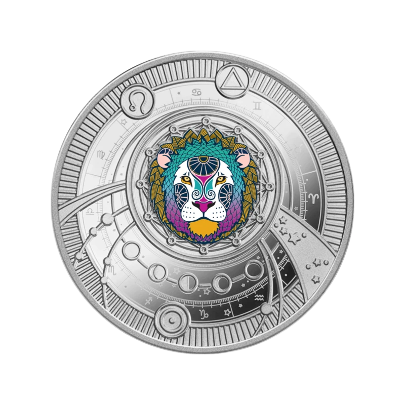 Kameroen: zilveren munt Leo 2025 Gepolijste plaat gekleurd 10 g Verzamelmunten