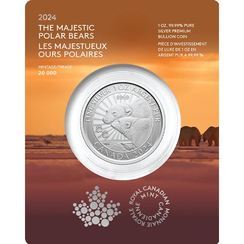 Canada: zilveren munt The Majestic Polar Bear 2024 1 ounce Verzamelmunten
