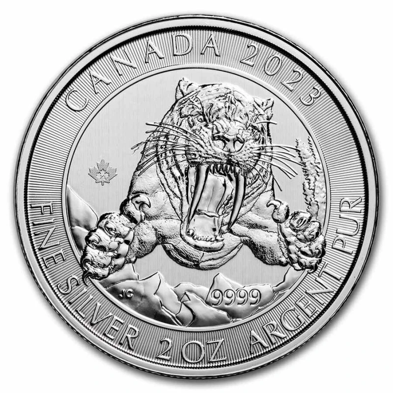 Canada: silver coin Sabre-toothed Cat 2023 2 oz Collectible coins