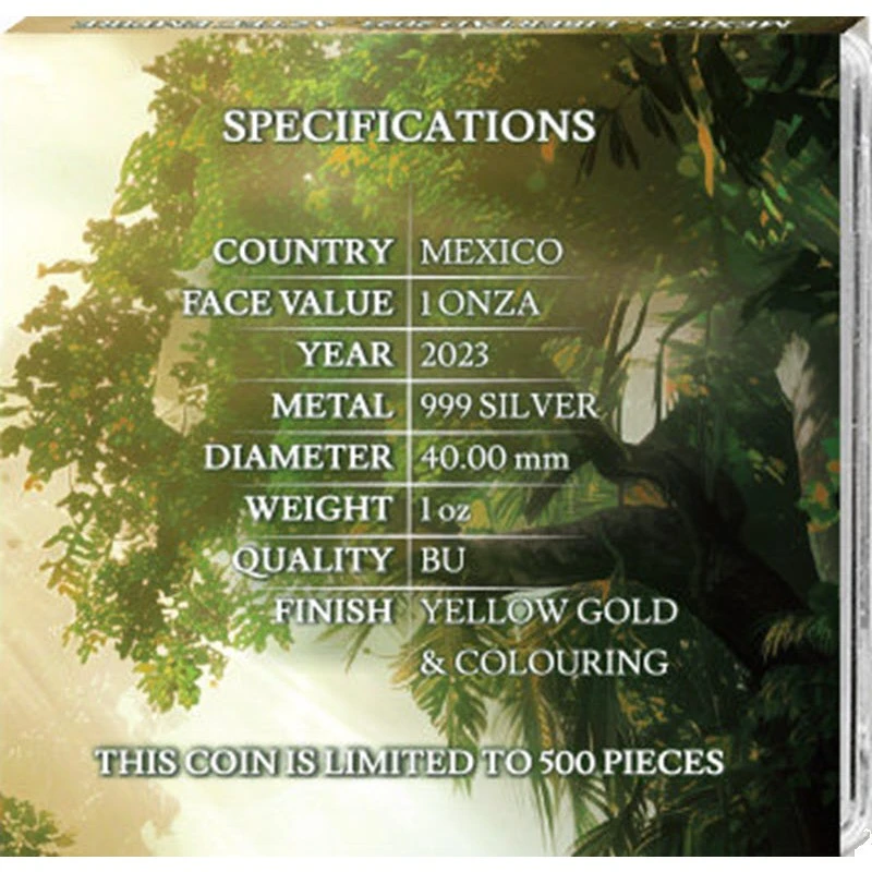 Mexico: zilveren munt Azteekse Tempel 2023 verguld gekleurd 1 ounce Verzamelmunten