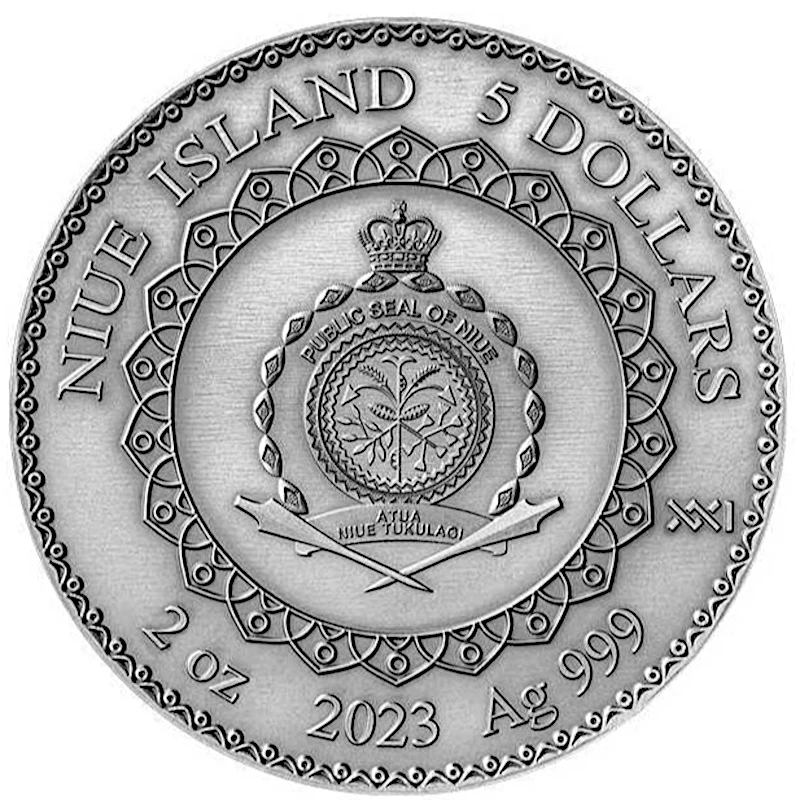 Niue: silver coin Mandala Year of the Rabbit 2023 colored 2 oz Collectible coins