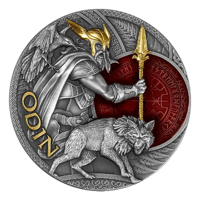 Niue: silver coin Lord of Valhalla Odin 2023 gilded 2 oz Collectible coins