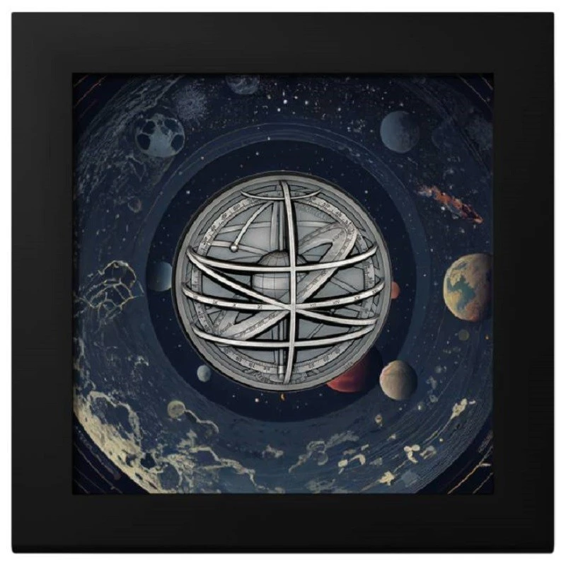 Cookeilanden: zilveren munt Armillary Sphere 2024 ultra hoog reliëf 2 ounce Verzamelmunten