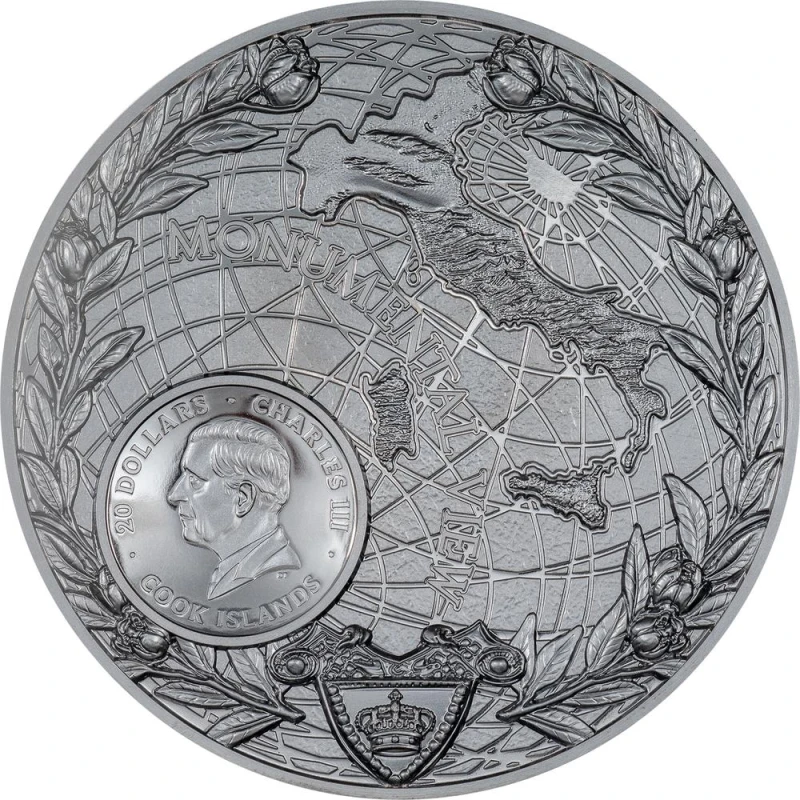 Cookeilanden: zilveren munt Roma Monumental View 2024 Black Proof 3 ounce Verzamelmunten