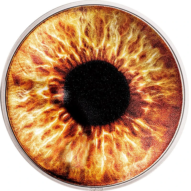 Palau: zilveren munt Hazel Brown 2023 Gepolijste plaat gekleurd 1 ounce Verzamelmunten