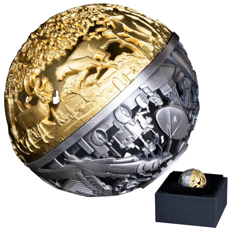 Samoa zilveren munt Natuur en Techniek 2025 verguld 2 ounce Verzamelmunten