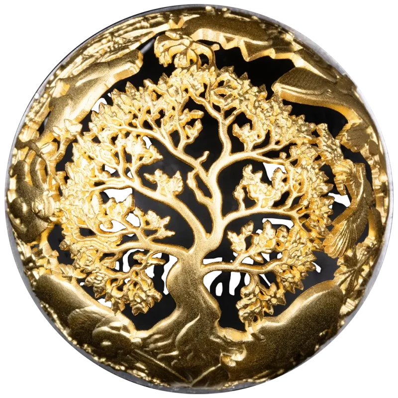 Samoa zilveren munt Natuur en Techniek 2025 verguld 2 ounce Verzamelmunten