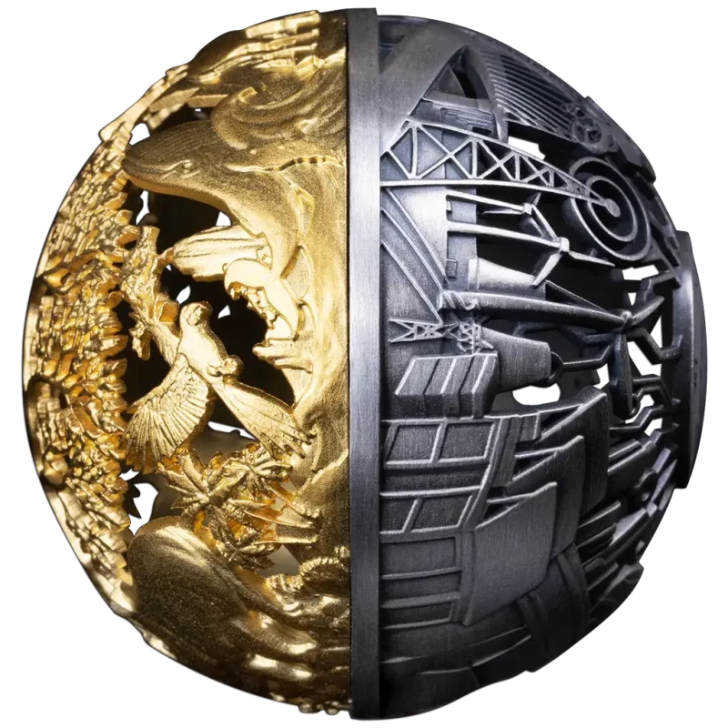 Samoa zilveren munt Natuur en Techniek 2025 verguld 2 ounce Verzamelmunten