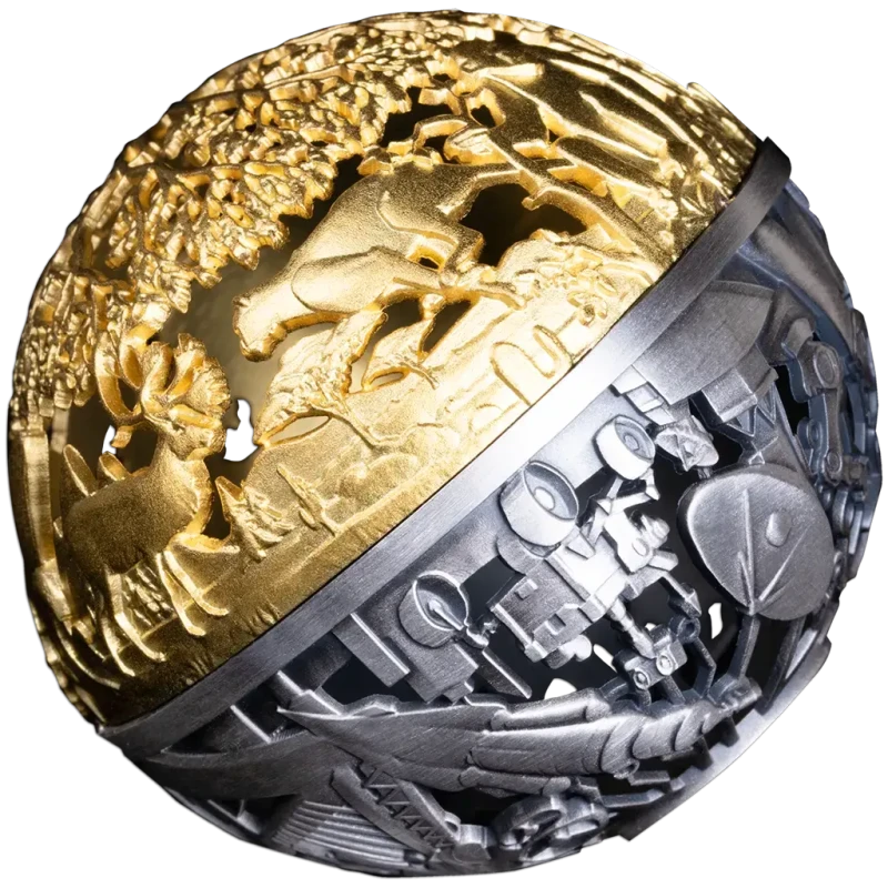 Samoa zilveren munt Natuur en Techniek 2025 verguld 2 ounce Verzamelmunten