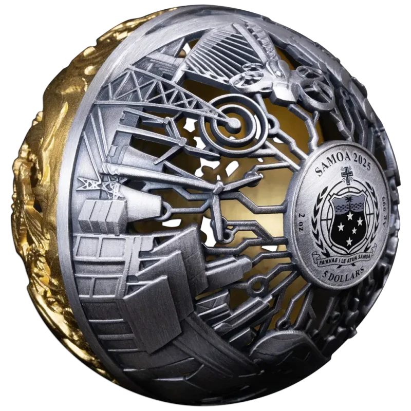 Samoa zilveren munt Natuur en Techniek 2025 verguld 2 ounce Verzamelmunten