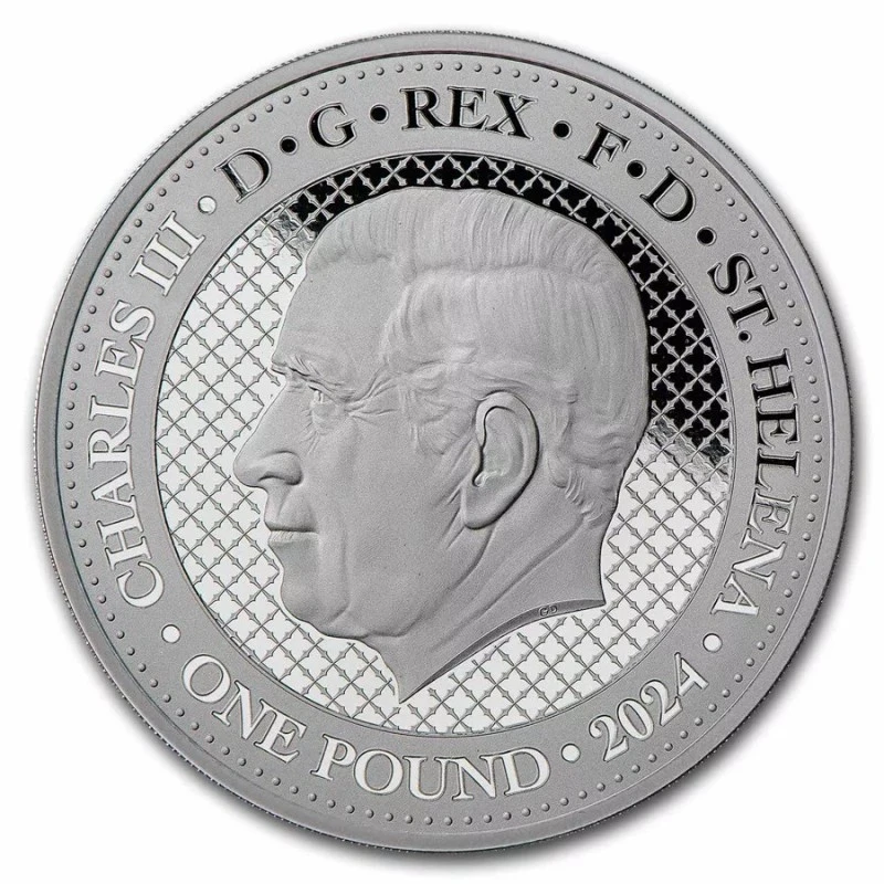 Sint-Helena Zilveren Investeringsmunt Indian Wildlife Sneeuwluipaard 2024 1 ounce Beleggingsmunten