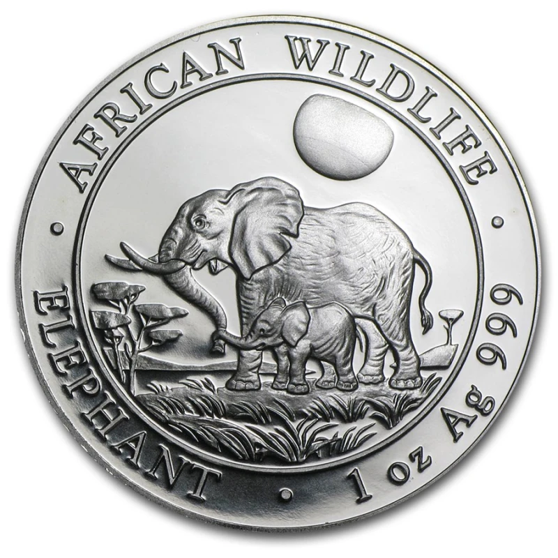 Somalië zilveren investeringmunt Afrikaanse wilde dieren olifant 2011 1 ounce Beleggingsmunten