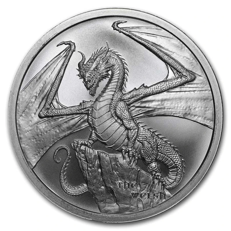 USA zilveren munt Wereld van draken Welsh draak 1 ounce Verzamelmunten
