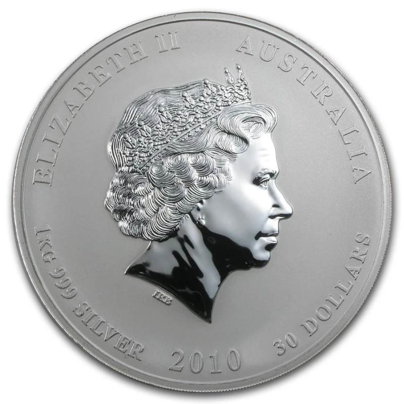 Australië zilveren munt Lunar II Jaar van de Tijger 2010 1000 g Beleggingsmunten