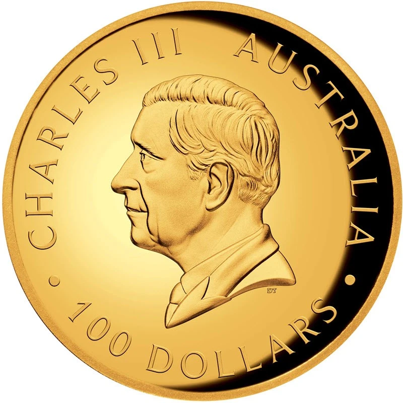 Australië Gouden Munt Koala 2024 Gepolijste Plaat Hoog Reliëf 1 ounce Verzamelmunten