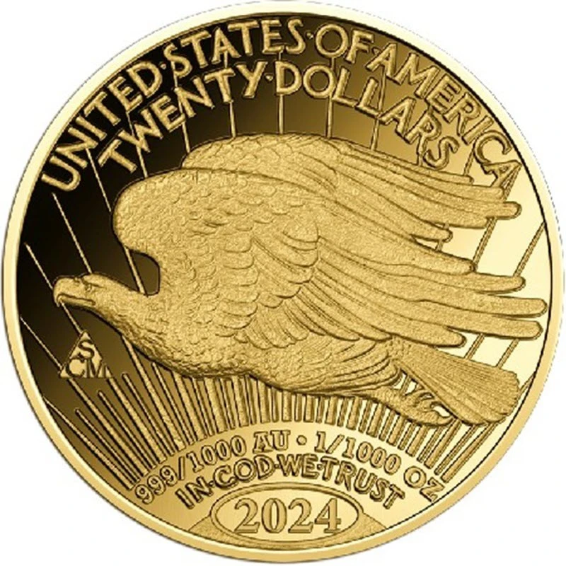 Tsjaad Gouden Munt Dubbele Eagle Liberty 2024 1/1000 ounce Verzamelmunten