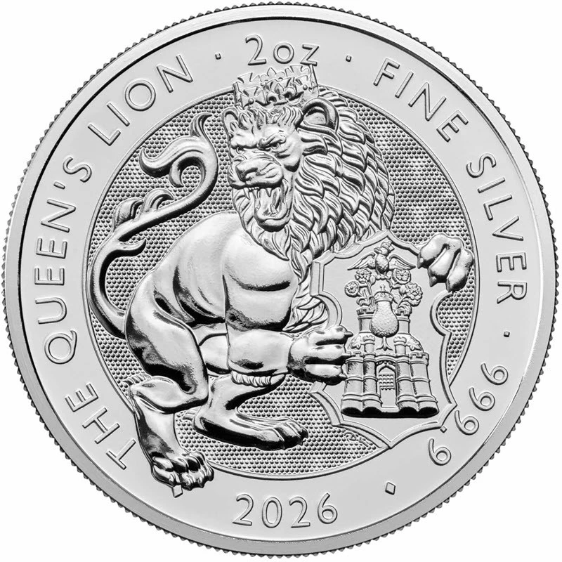 Zilveren munt van het Verenigd Koninkrijk The Royal Tudor Beasts Queen's Lion 2026 2 ounce Verzamelmunten