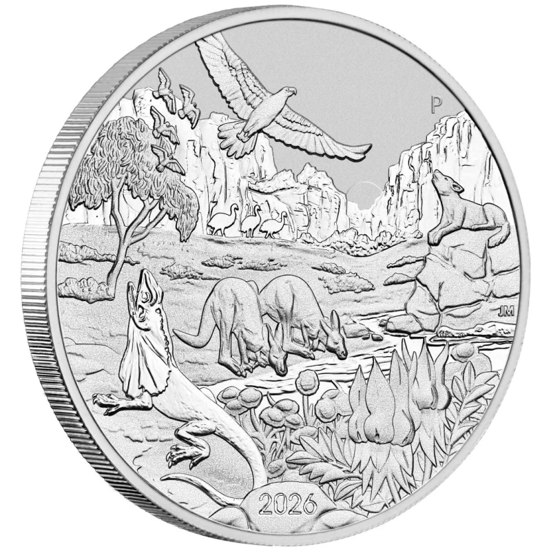 Australië zilveren munt Wonders of Australia The Outback 2026 1 ounce Beleggingsmunten