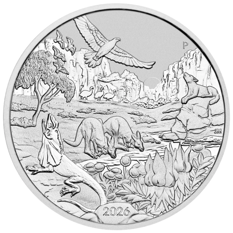 Australië zilveren munt Wonders of Australia The Outback 2026 1 ounce Beleggingsmunten