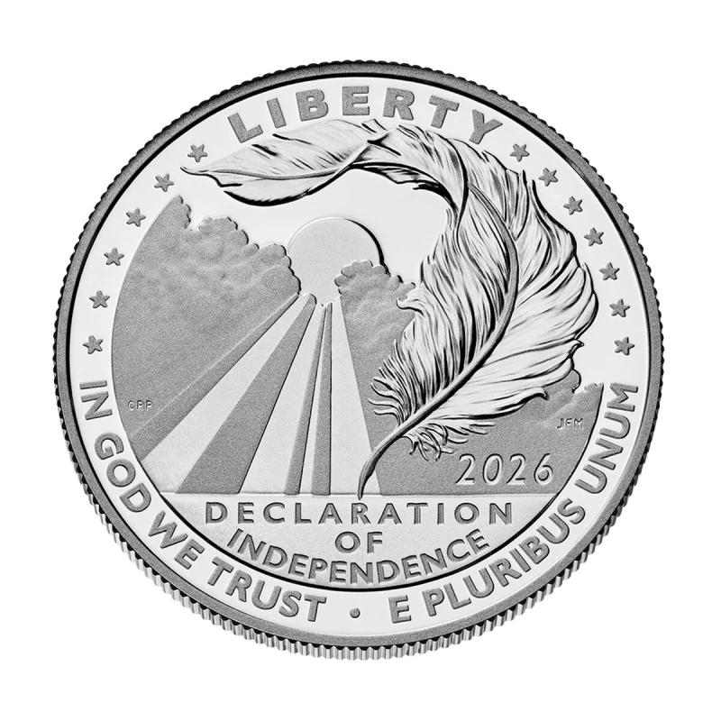 United States Platinum Coin Onafhankelijkheidsverklaring 2026 Gepolijste plaat 1 ounce Beleggingsmunten