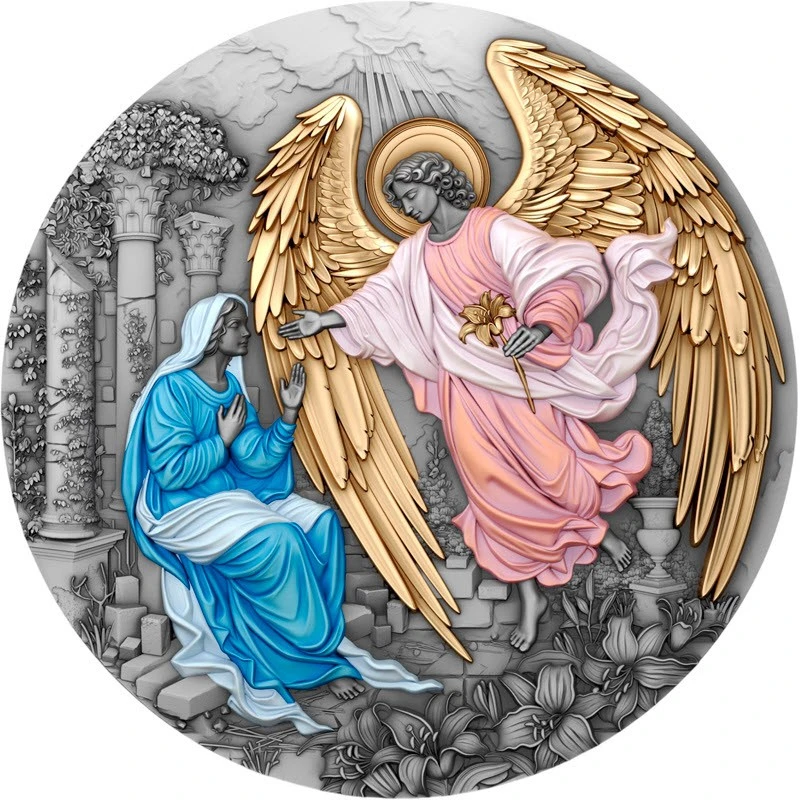 Niue zilveren munt Aartsengel Gabriël 2025 Verguld 2 ounce Verzamelmunten